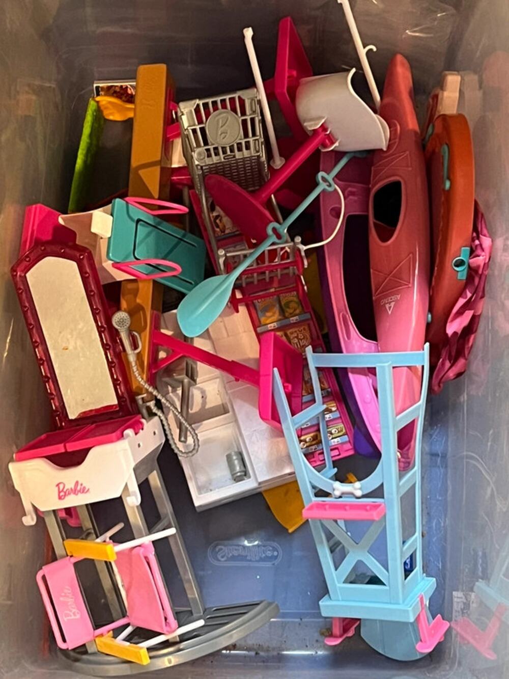 Barbie Doll Accessories Furniture Kayaks Shopping Cart Mixed Lot